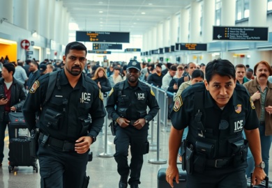 Agentes de ICE Desplegados en Aeropuertos de EE. UU. Una Escalada en Medio de la Crisis Presupuestaria del DHS