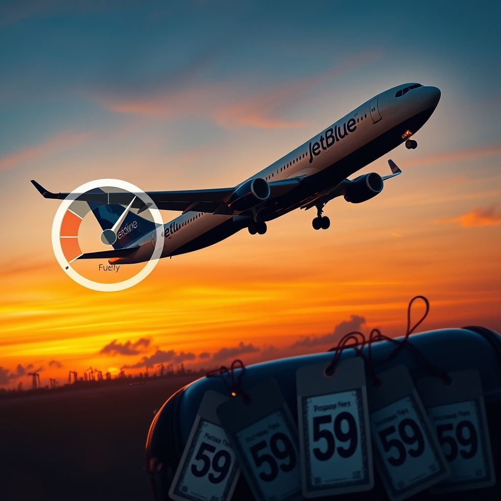 Turbulencia en las Tarifas Aereas JetBlue Alza Precios del Equipaje Ante Costos Disparados del Combustible