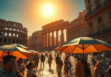 Europa Bajo el Sol Ardiente Navegando la Ola de Calor en el Continente Viejo
