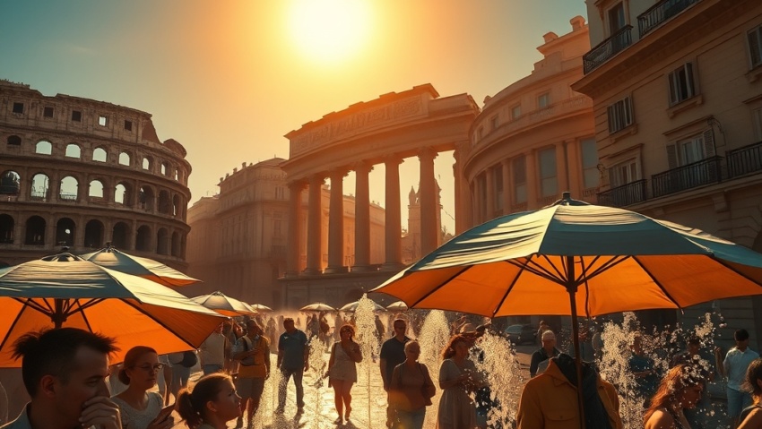Europa Bajo el Sol Ardiente Navegando la Ola de Calor en el Continente Viejo